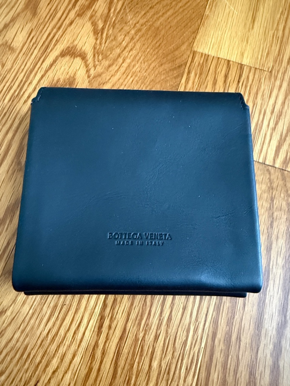 Bottega Veneta Black Leather Compact Wallet